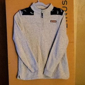 Vineyard Vines girls xl size 16 shep shirt with whales on shoulders excellent